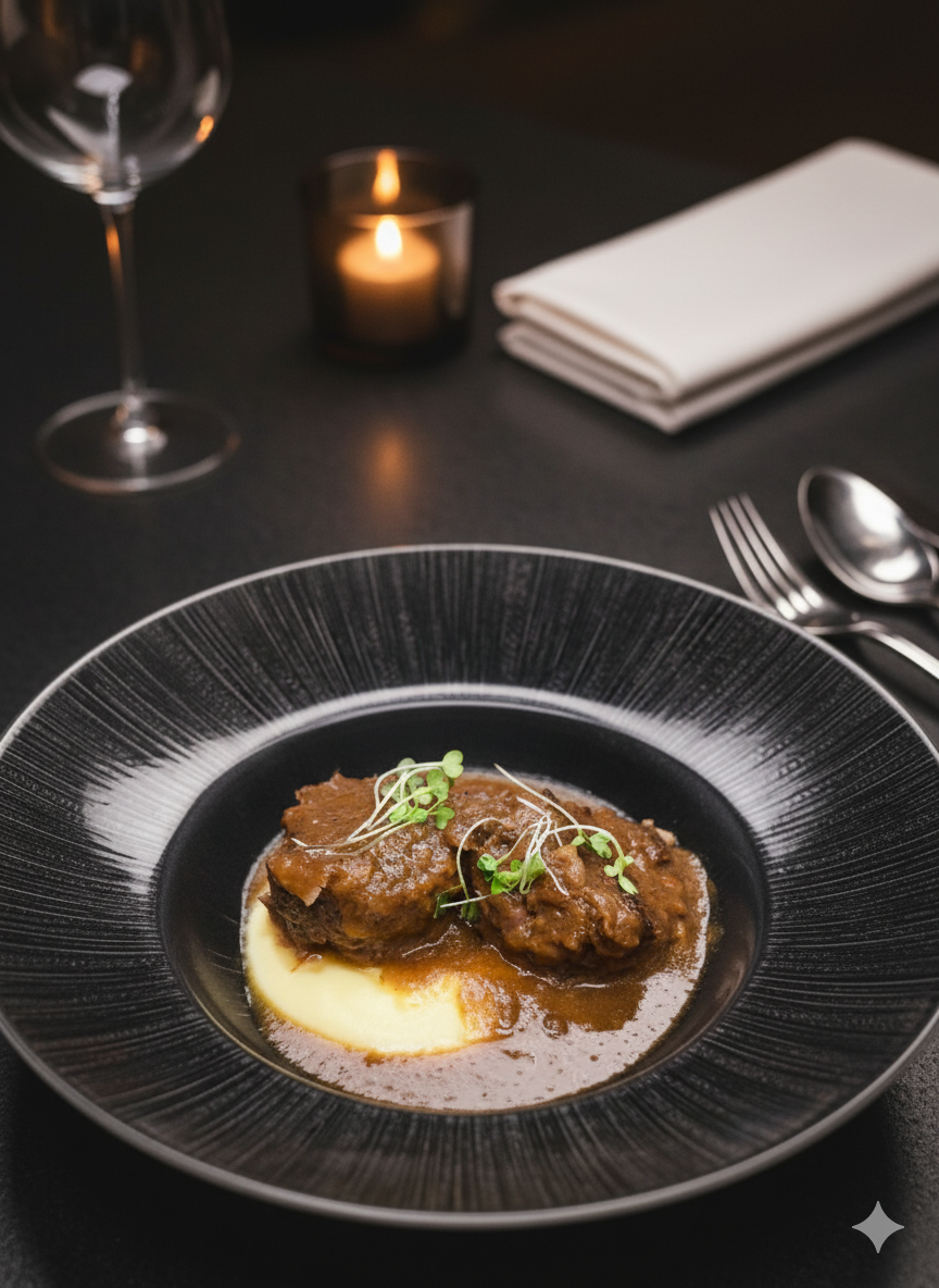 Rabo en salsa de vino tinto